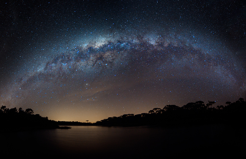 Lake Under Starry Night Sky